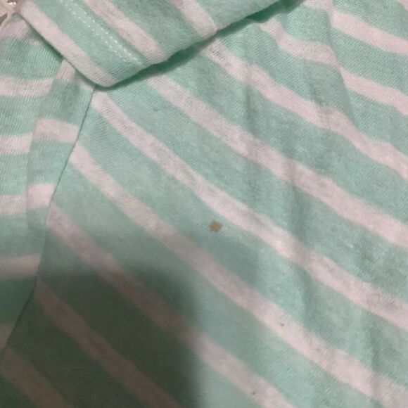 comptoir des cotonniers womens green white striped short sleeve top medium - Picture 4 of 4